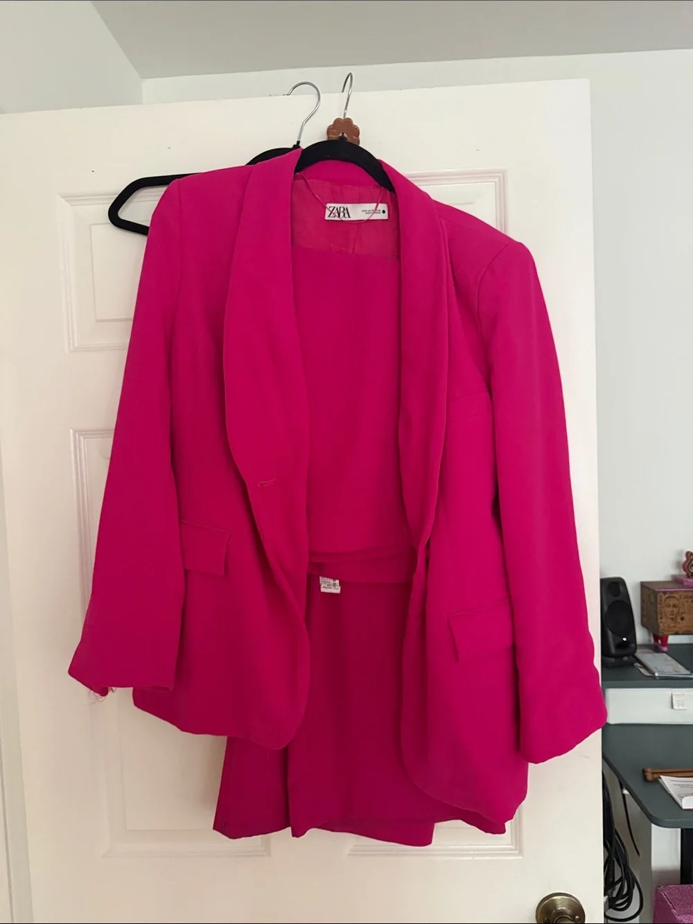 Zara Bright Fuchsia Blazer and Skirt Set